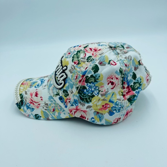 ROBIN RUTH Floral Quilted White Pastel Colors California Baseball Hat - Picture 4 of 6